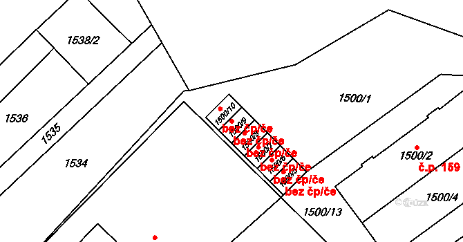 Orlová 48428973 na parcele st. 1500/9 v KÚ Poruba u Orlové, Katastrální mapa