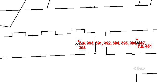 Polabiny 391,392,393,394,395,, Pardubice na parcele st. 6892 v KÚ Pardubice, Katastrální mapa