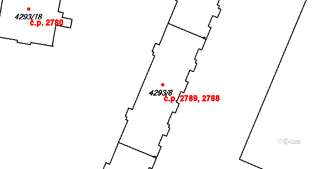 Přerov I-Město 2788,2789, Přerov na parcele st. 4293/8 v KÚ Přerov, Katastrální mapa