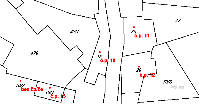 Mezholezy 10, Miskovice na parcele st. 12 v KÚ Mezholezy u Kutné Hory, Katastrální mapa