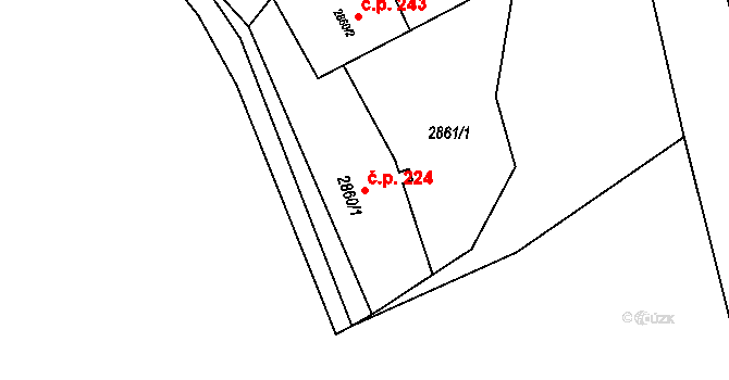 Petřvald 224 na parcele st. 2860/1 v KÚ Petřvald u Karviné, Katastrální mapa