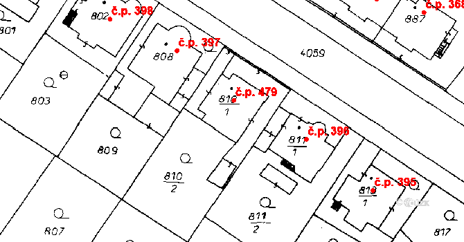 Poděbrady II 479, Poděbrady na parcele st. 810/1 v KÚ Poděbrady, Katastrální mapa