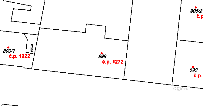 Holešovice 1272, Praha na parcele st. 898 v KÚ Holešovice, Katastrální mapa