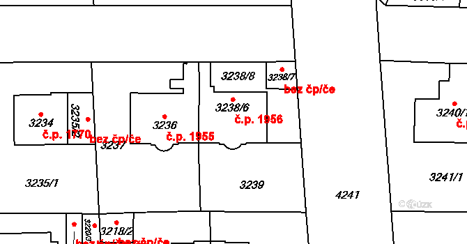 Vinohrady 1956, Praha na parcele st. 3238/6 v KÚ Vinohrady, Katastrální mapa