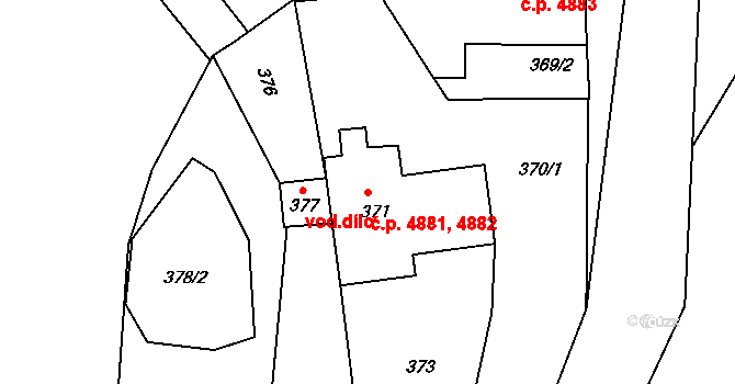 Helenín 4881, Jihlava na parcele st. 371 v KÚ Helenín, Katastrální mapa