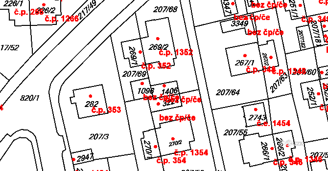 Sezimovo Ústí 40903974 na parcele st. 1406 v KÚ Sezimovo Ústí, Katastrální mapa
