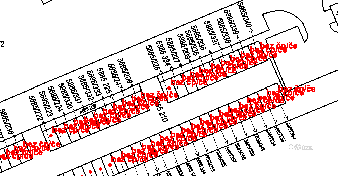 Chomutov 41765974 na parcele st. 5885/226 v KÚ Chomutov I, Katastrální mapa