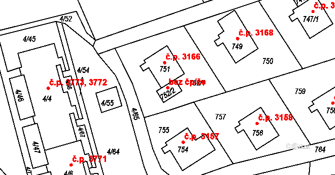 Jablonec nad Nisou 44230974 na parcele st. 752/2 v KÚ Mšeno nad Nisou, Katastrální mapa