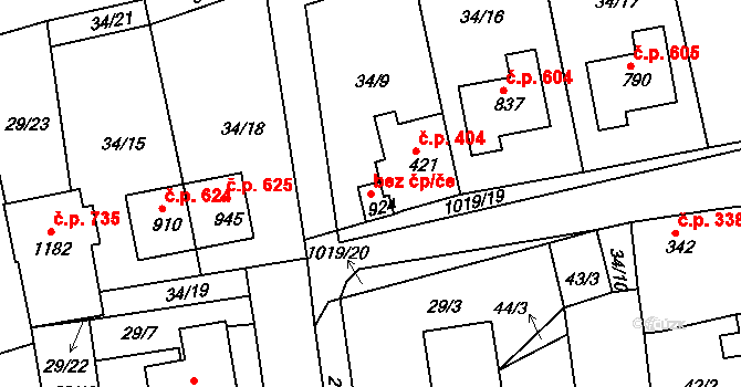 Krupka 45086974 na parcele st. 924 v KÚ Bohosudov, Katastrální mapa