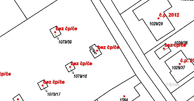 Teplice 45144974 na parcele st. 1079/47 v KÚ Teplice-Trnovany, Katastrální mapa