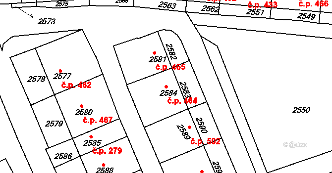 Nivnice 464 na parcele st. 2584 v KÚ Nivnice, Katastrální mapa