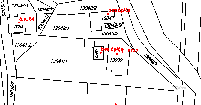 Vsetín 48784974 na parcele st. 13040 v KÚ Vsetín, Katastrální mapa