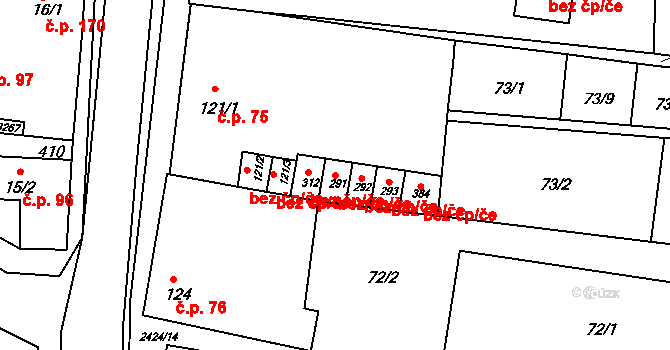 Ježov 49588974 na parcele st. 291 v KÚ Ježov, Katastrální mapa