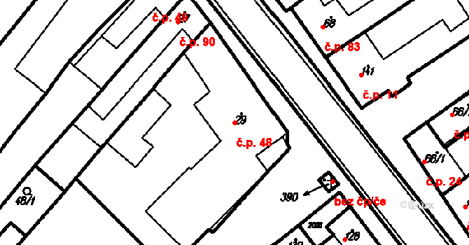 Kloboučky 48, Bučovice na parcele st. 29 v KÚ Kloboučky, Katastrální mapa
