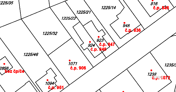 Lipník nad Bečvou I-Město 848, Lipník nad Bečvou na parcele st. 924 v KÚ Lipník nad Bečvou, Katastrální mapa