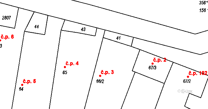 Hodice 3 na parcele st. 66/2 v KÚ Hodice, Katastrální mapa