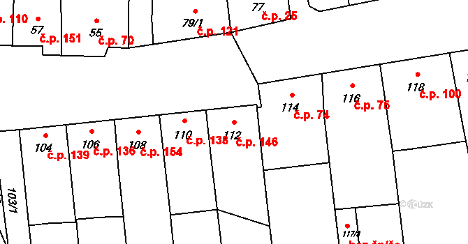 Krčmaň 146 na parcele st. 112 v KÚ Krčmaň, Katastrální mapa