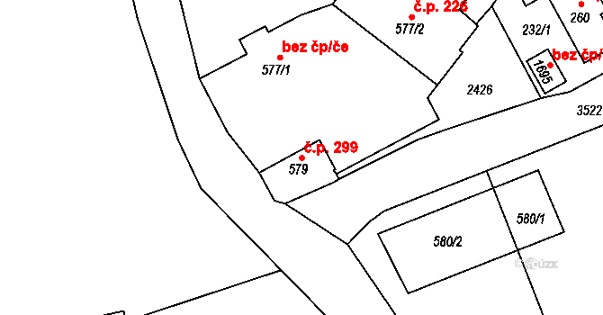 Cvikov II 299, Cvikov na parcele st. 579 v KÚ Cvikov, Katastrální mapa
