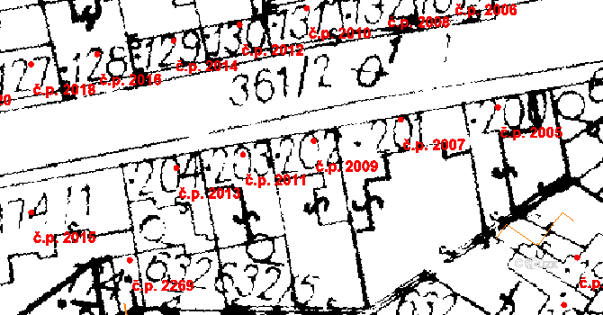 Podlusky 2009, Roudnice nad Labem na parcele st. 202 v KÚ Podlusky, Katastrální mapa