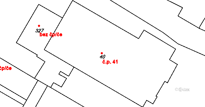 Klášter 41, Teplá na parcele st. 40 v KÚ Klášter Teplá, Katastrální mapa