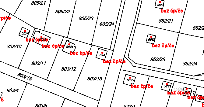 Třebíč 38366975 na parcele st. 6941 v KÚ Třebíč, Katastrální mapa