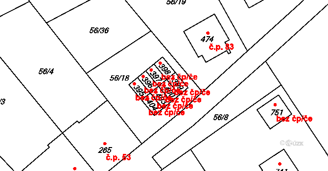 Dolní Studénky 44881975 na parcele st. 400 v KÚ Dolní Studénky, Katastrální mapa