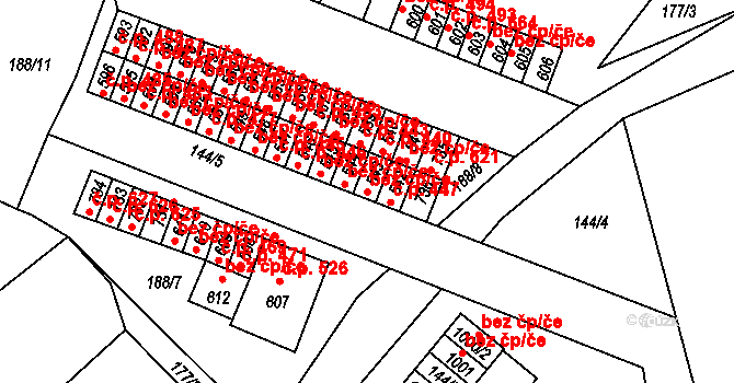 Černovice 45239975 na parcele st. 543 v KÚ Černovice u Tábora, Katastrální mapa