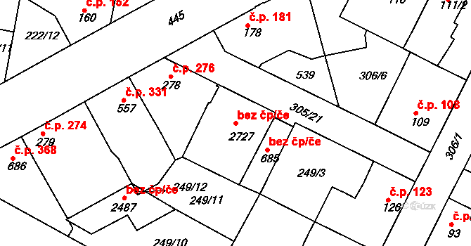 Neratovice 45442975 na parcele st. 2727 v KÚ Neratovice, Katastrální mapa