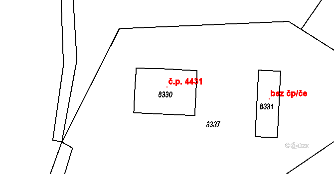 Havlíčkův Brod 4431 na parcele st. 8330 v KÚ Havlíčkův Brod, Katastrální mapa