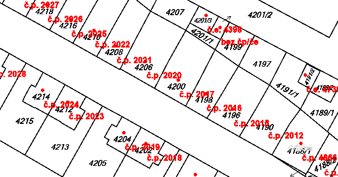 Jihlava 2017 na parcele st. 4200 v KÚ Jihlava, Katastrální mapa