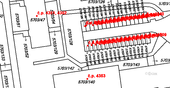 Jihlava 4524 na parcele st. 5703/188 v KÚ Jihlava, Katastrální mapa