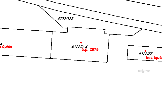Královo Pole 2975, Brno na parcele st. 4122/224 v KÚ Královo Pole, Katastrální mapa