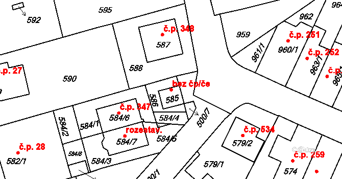 Jihlava 38658976 na parcele st. 585 v KÚ Horní Kosov, Katastrální mapa