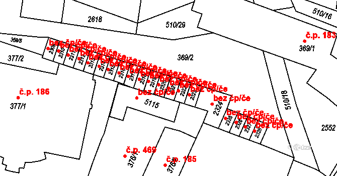 Hranice 38780976 na parcele st. 2321 v KÚ Hranice, Katastrální mapa