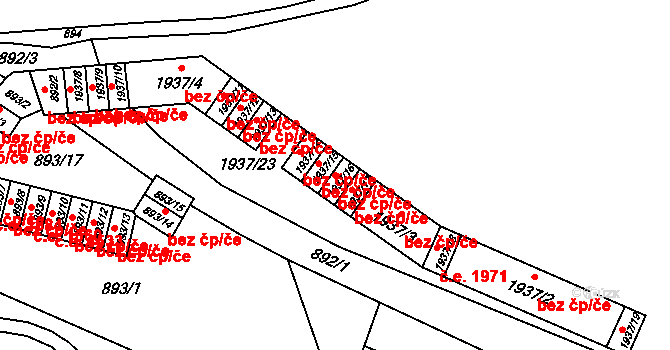 Chomutov 39092976 na parcele st. 1937/16 v KÚ Chomutov I, Katastrální mapa