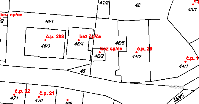 Jinočany 42152976 na parcele st. 46/2 v KÚ Jinočany, Katastrální mapa