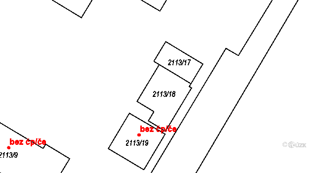 Chomutov 45068976 na parcele st. 2113/18 v KÚ Chomutov I, Katastrální mapa