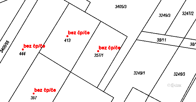 Doubravice nad Svitavou 46023976 na parcele st. 357/1 v KÚ Doubravice nad Svitavou, Katastrální mapa