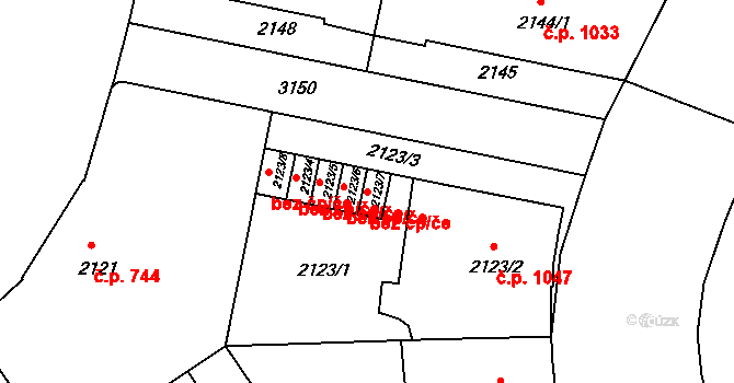 Praha 46706976 na parcele st. 2123/7 v KÚ Nusle, Katastrální mapa