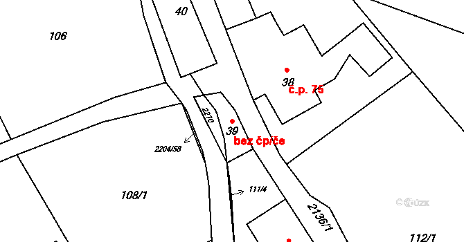 Horní Podluží 49530976 na parcele st. 39 v KÚ Horní Podluží, Katastrální mapa