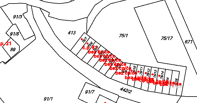 Přerov 50194976 na parcele st. 75/4 v KÚ Lýsky, Katastrální mapa
