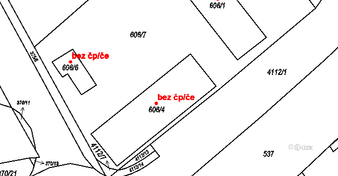 Sokolov 78100976 na parcele st. 606/4 v KÚ Sokolov, Katastrální mapa