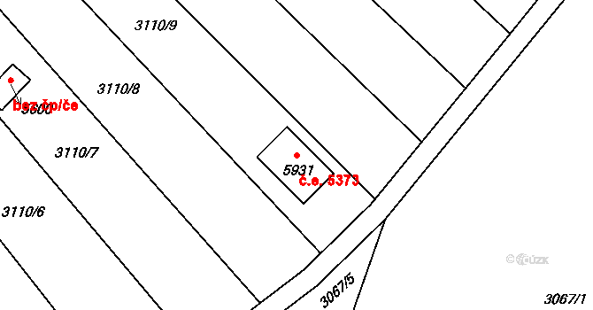Dvůr Králové nad Labem 5373 na parcele st. 5931 v KÚ Dvůr Králové nad Labem, Katastrální mapa