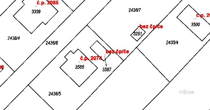 Lysá nad Labem 102968977 na parcele st. 3587 v KÚ Lysá nad Labem, Katastrální mapa