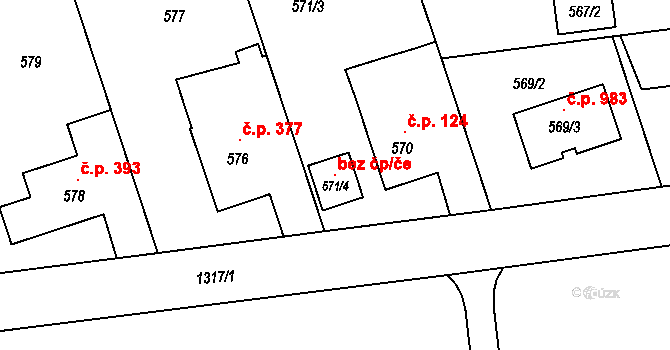 Bolatice 105149977 na parcele st. 571/4 v KÚ Bolatice, Katastrální mapa