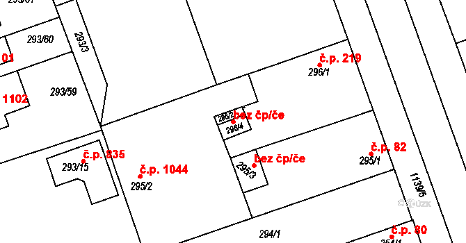Praha 150579977 na parcele st. 296/4 v KÚ Libuš, Katastrální mapa