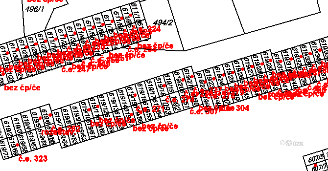 Hamr 274, Litvínov na parcele st. 619/18 v KÚ Hamr u Litvínova, Katastrální mapa