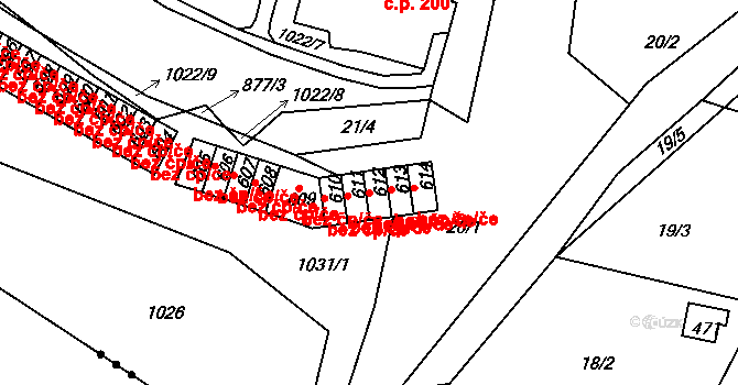 Ohrazenice 38846977 na parcele st. 612 v KÚ Ohrazenice u Turnova, Katastrální mapa