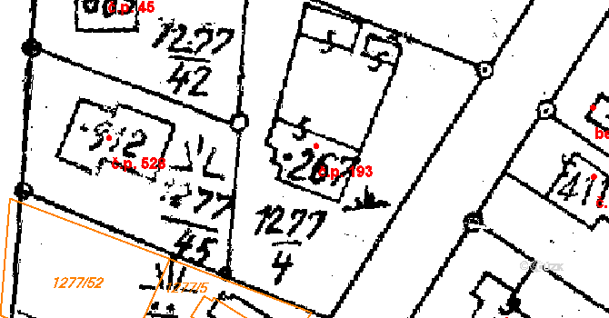 Lukov 193 na parcele st. 267 v KÚ Lukov u Zlína, Katastrální mapa