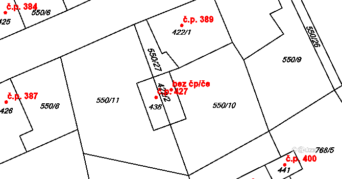 Chrastava 40801977 na parcele st. 422/2 v KÚ Chrastava I, Katastrální mapa